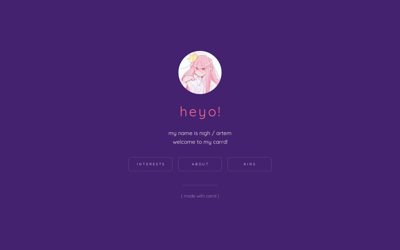 Carrd profile picture for @nigh